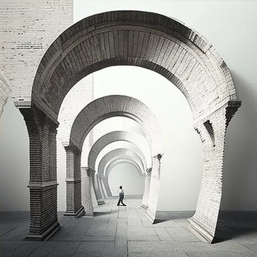 Series of arches creating illusion of growing size with diminishing scale - Image 4