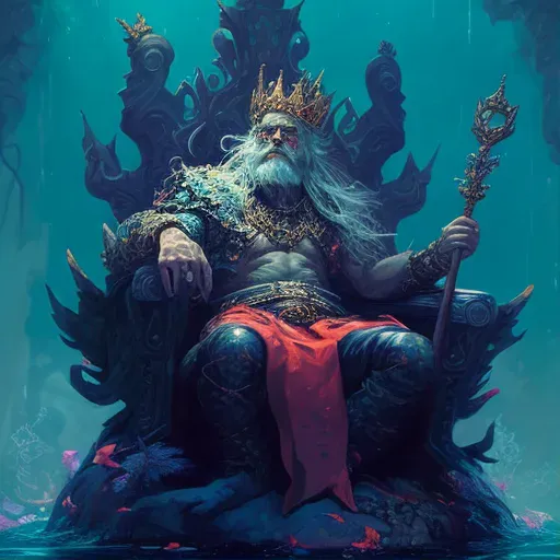 Merman king rules in coral throne kingdom - Image 1