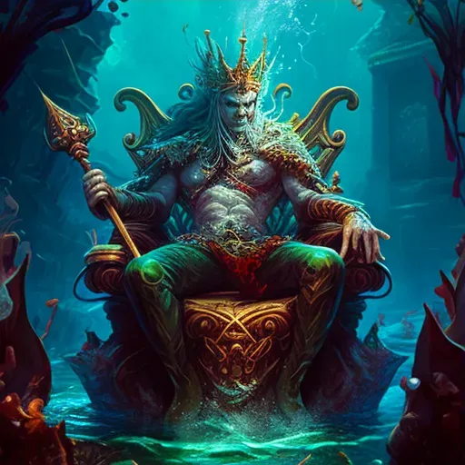 Merman king rules in coral throne kingdom - Image 3