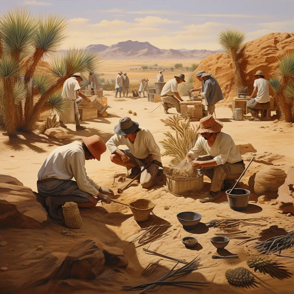 Team uncovering artifacts in desert excavation site - Image 4