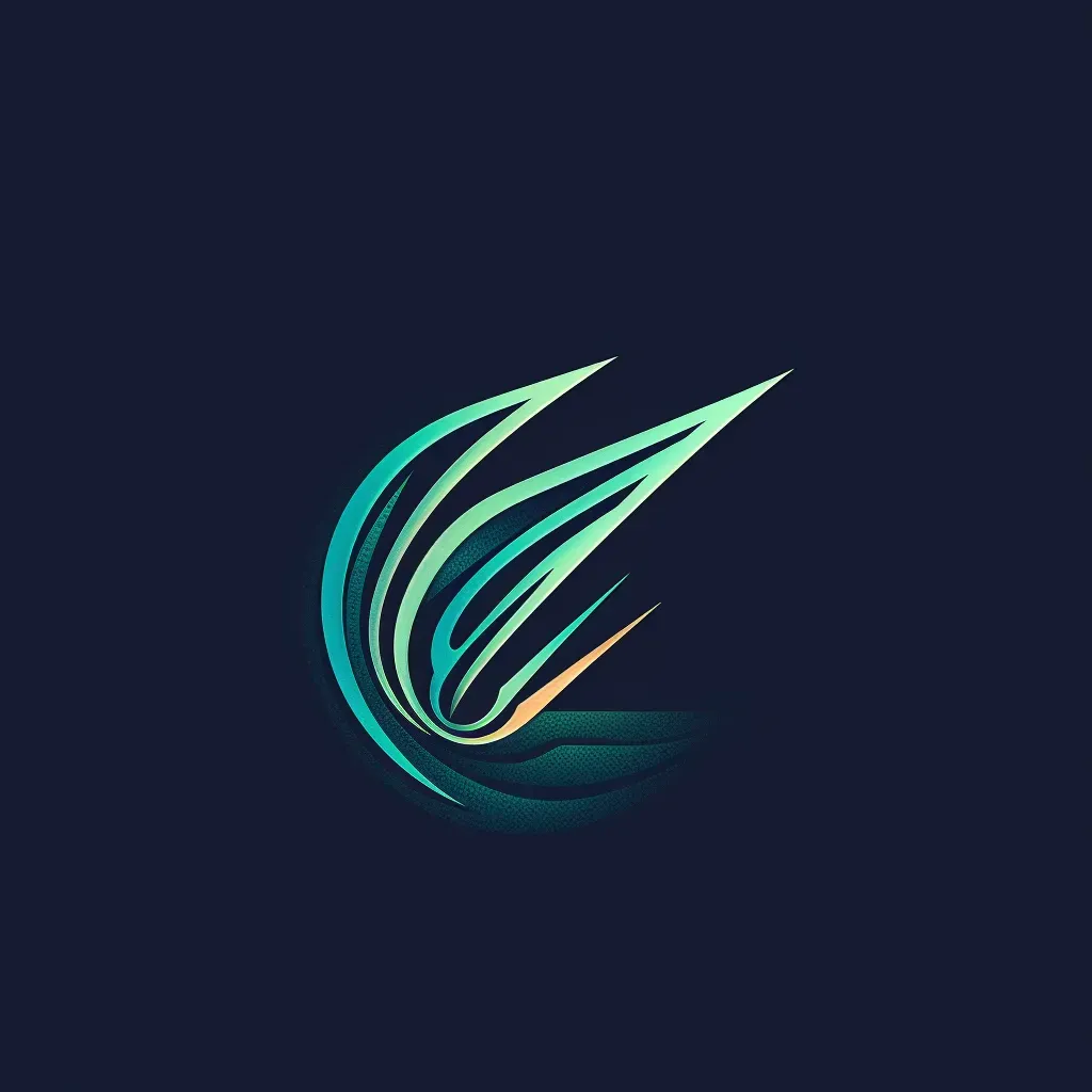 Dynamic sports logo for sportswear brand in blue and green - Image 1