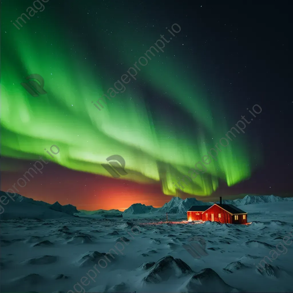 Aurora australis above Antarctic landscape - Image 2