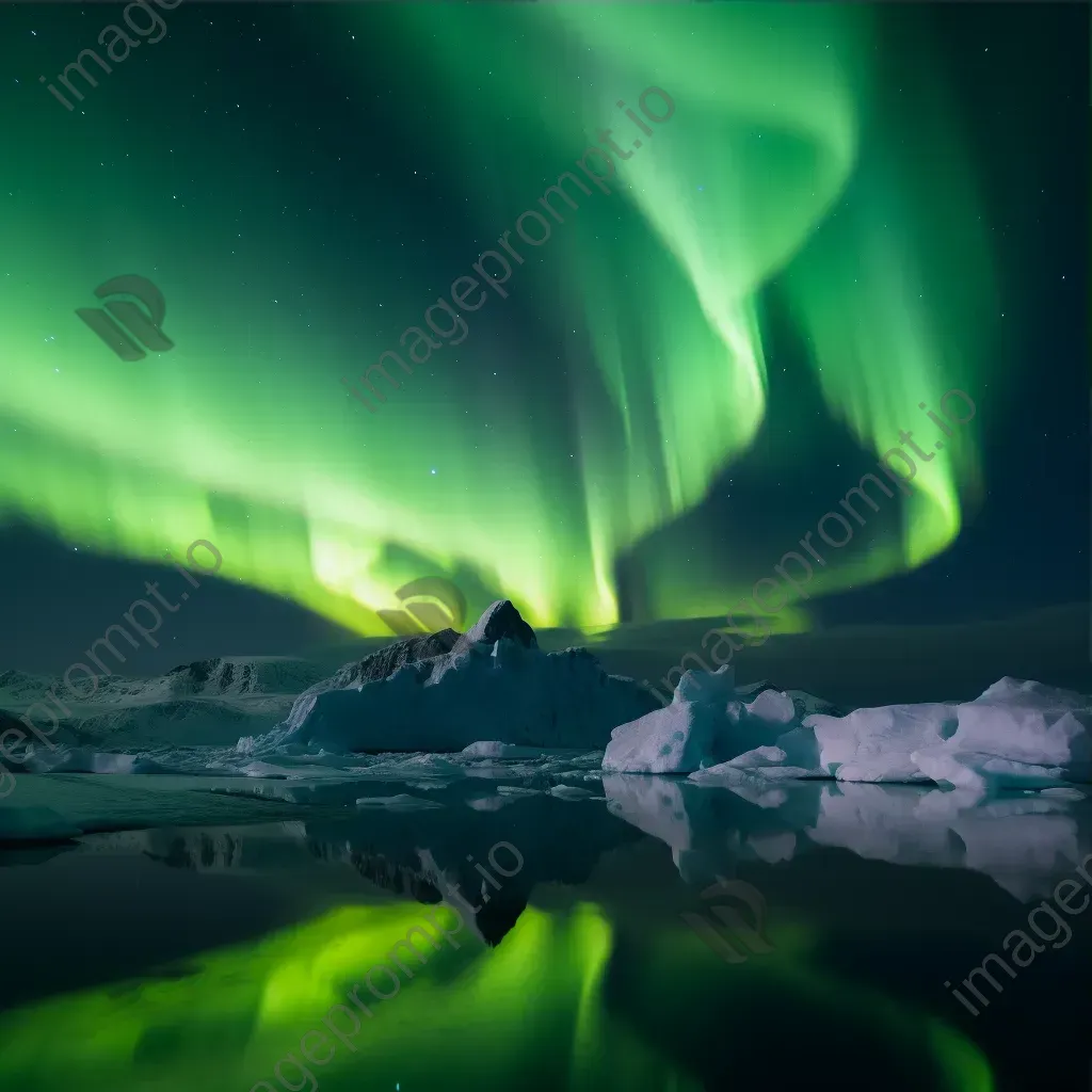 Aurora australis above Antarctic landscape - Image 3