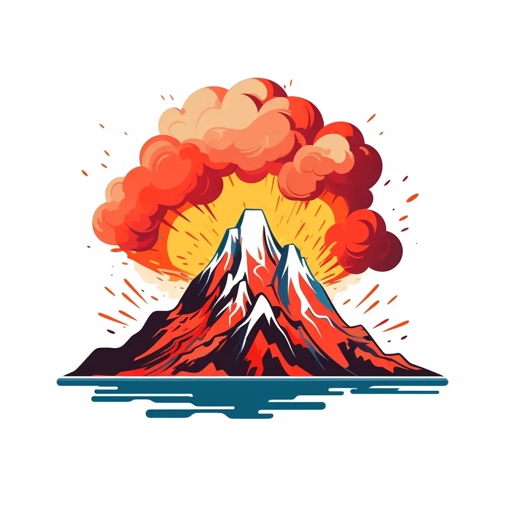 Monochrome volcano eruption logo - Image 1