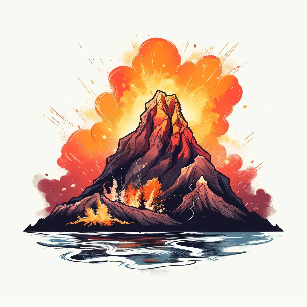 Monochrome volcano eruption logo - Image 2