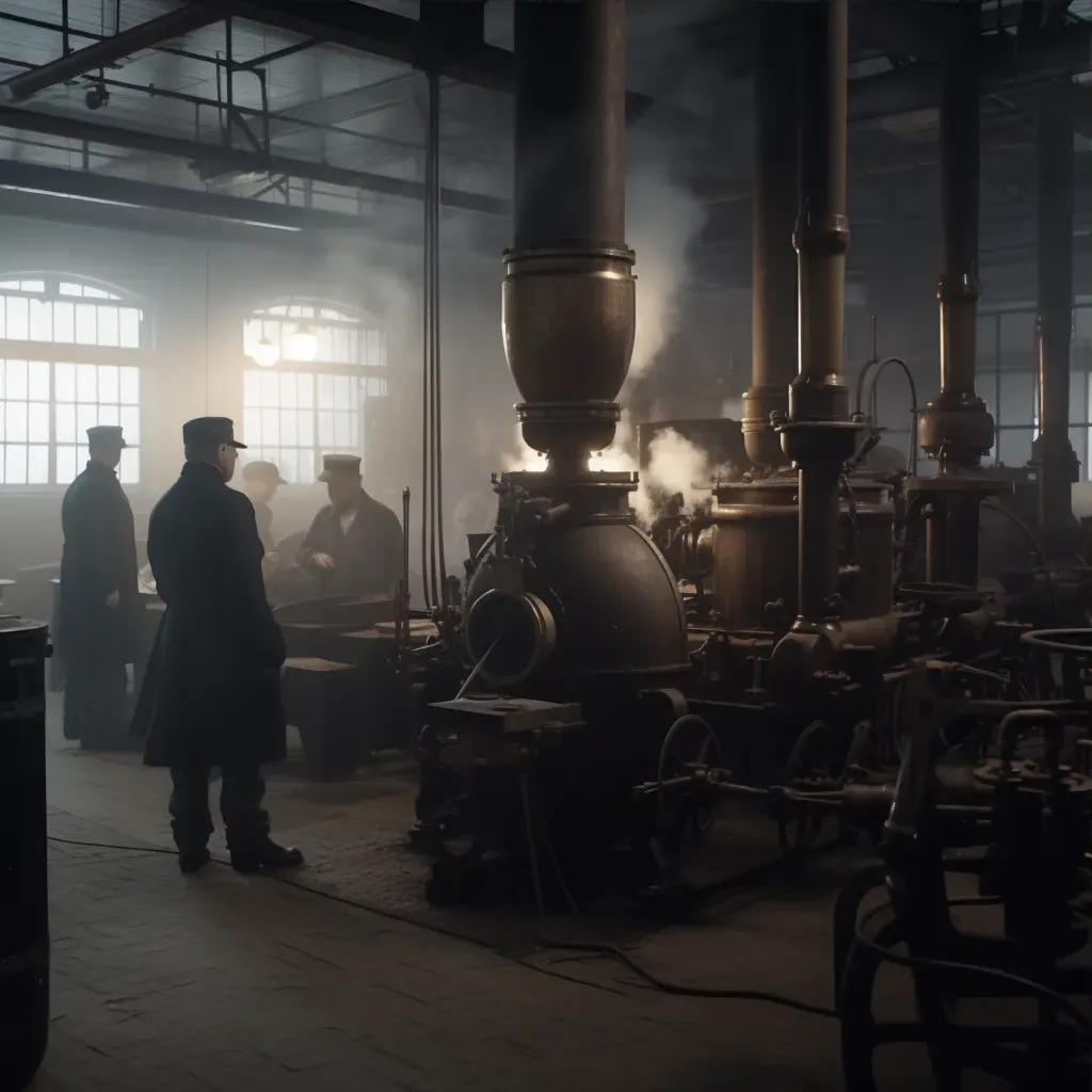 Steam machinery in Industrial Revolution factory - Image 3