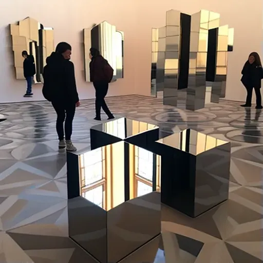 Image of mirrored maze installation challenging perception - Image 1