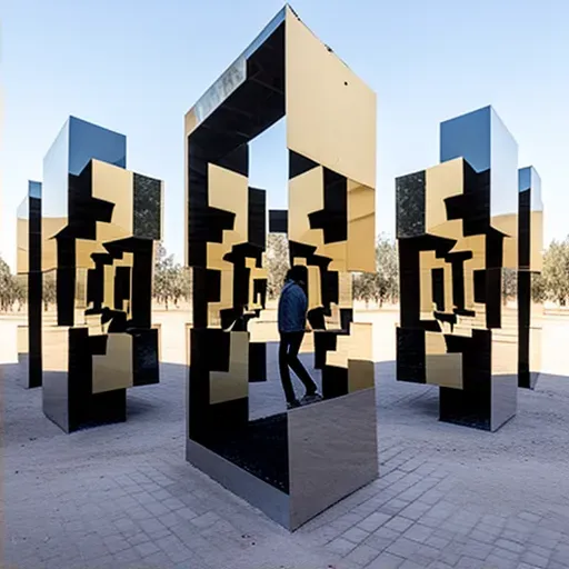 Image of mirrored maze installation challenging perception - Image 2