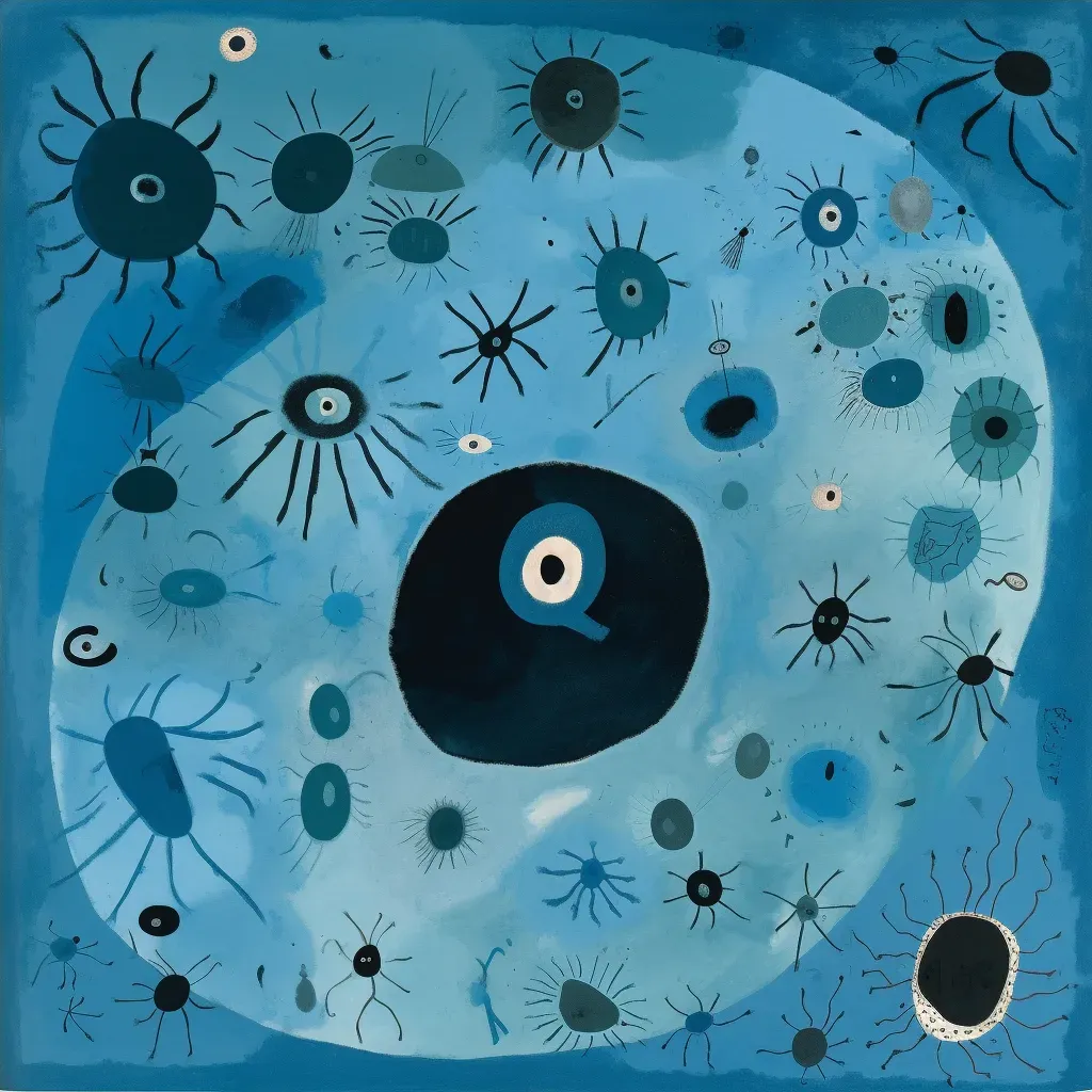 Illustration of plankton microscopic world against blue backdrop - Image 4