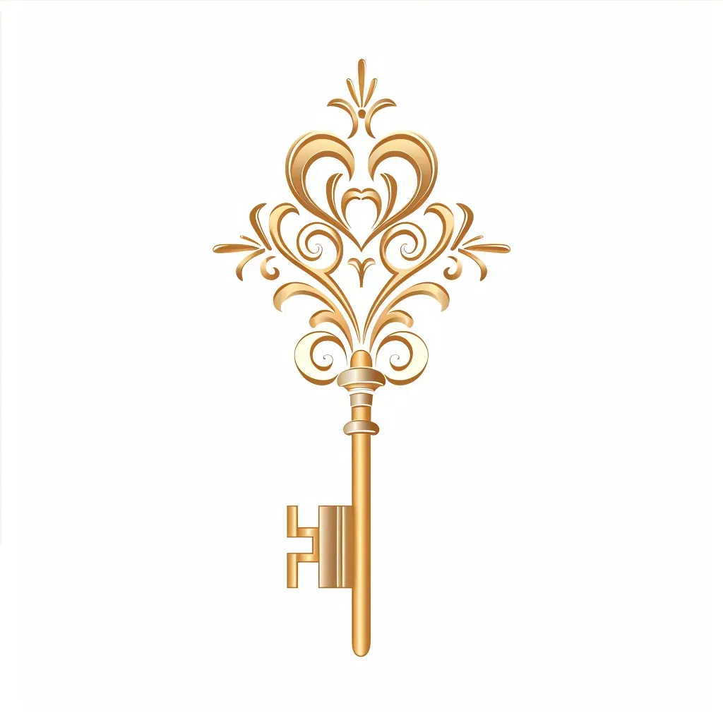 Luxury real estate agency logo with elegant metallic key on white background - Image 4