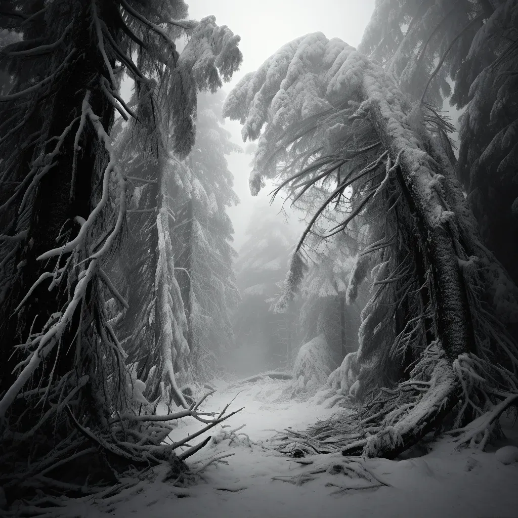 Snow-covered pine forest in winter - Image 1