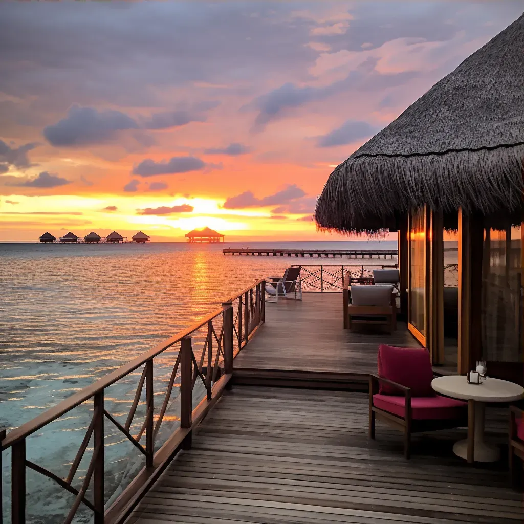 Maldives overwater villa sunset - Image 3