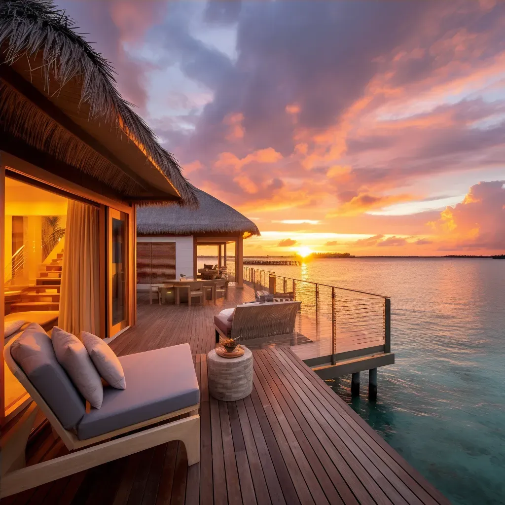 Maldives overwater villa sunset - Image 4