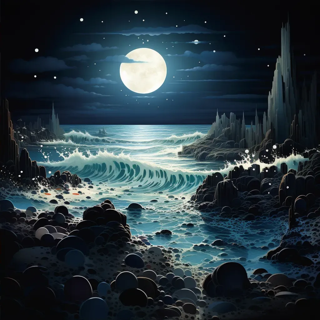 Nocturnal ocean under full moon in AI-generated picture - Image 2