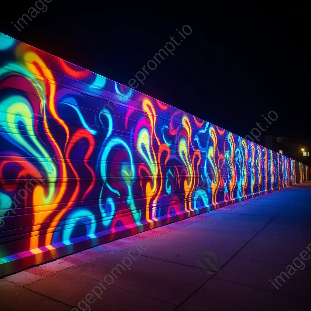 Colorful abstract light graffiti on urban walls - Image 1