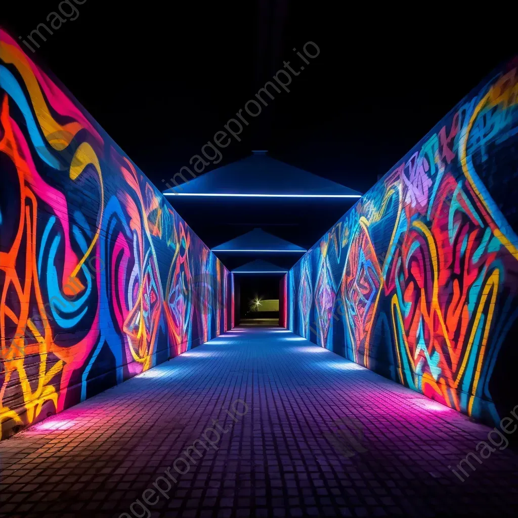 Colorful abstract light graffiti on urban walls - Image 2