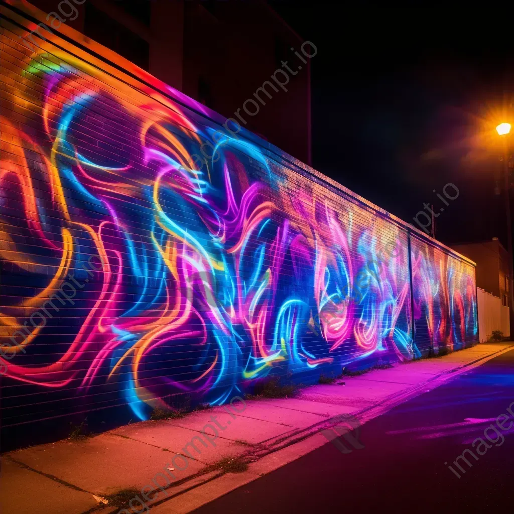 Colorful abstract light graffiti on urban walls - Image 4