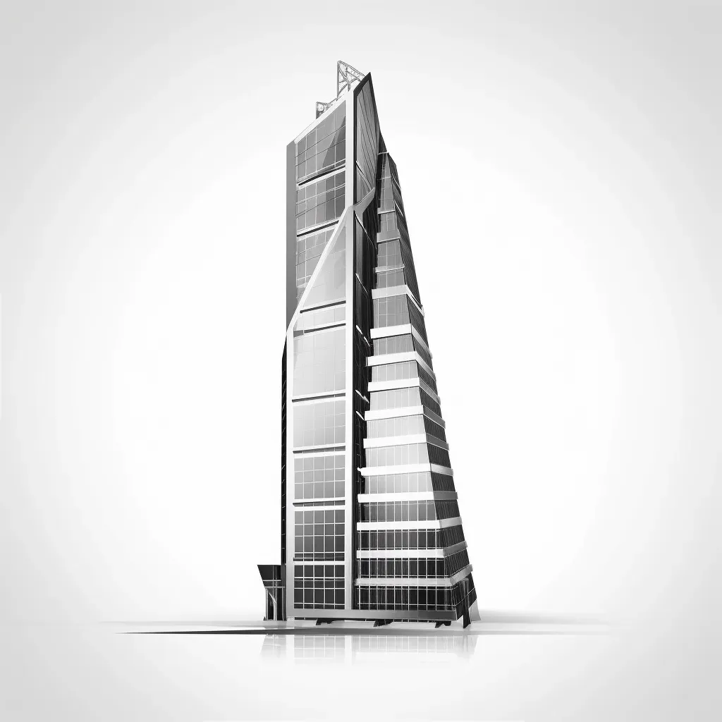 Architectural firm logo with modern metallic skyscraper on white background - Image 2