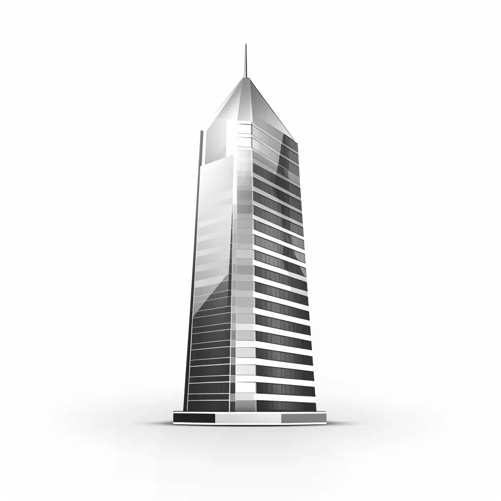 Architectural firm logo with modern metallic skyscraper on white background - Image 3