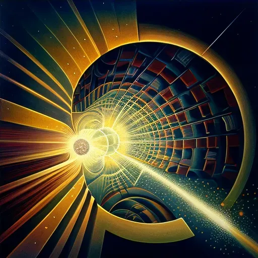 Conceptual illustration of a particle collider in action - Image 4