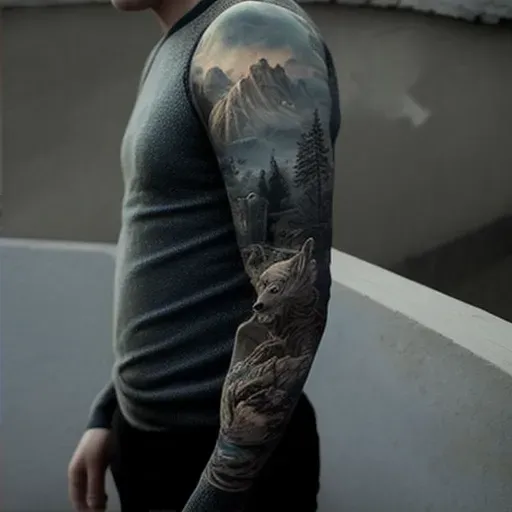 Mythological sleeve tattoo visual saga - Image 2