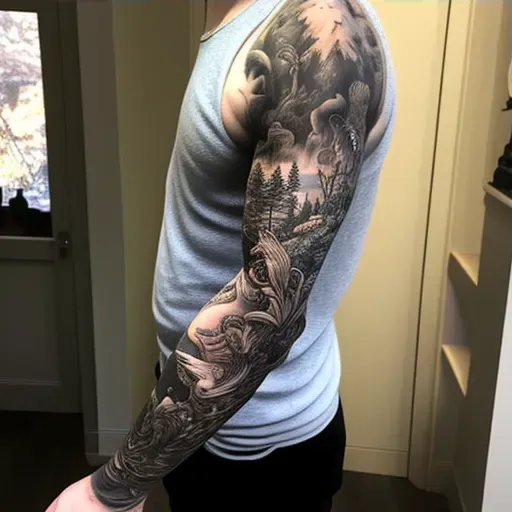 Mythological sleeve tattoo visual saga - Image 3