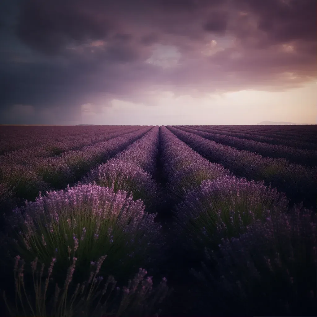 Lavender field at dusk - Image 1