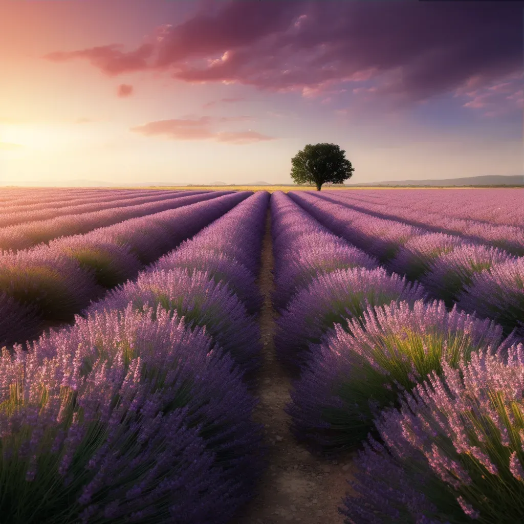 Lavender field at dusk - Image 3