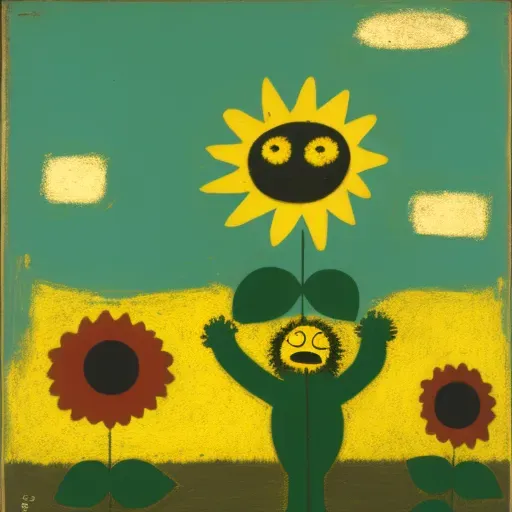 Image of child releasing bird in sunflower field - Image 4