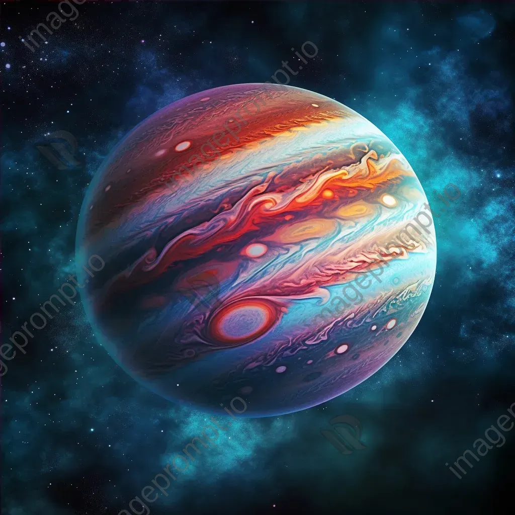 Gas planet with colorful bands and swirling storms like Jupiter - Image 4