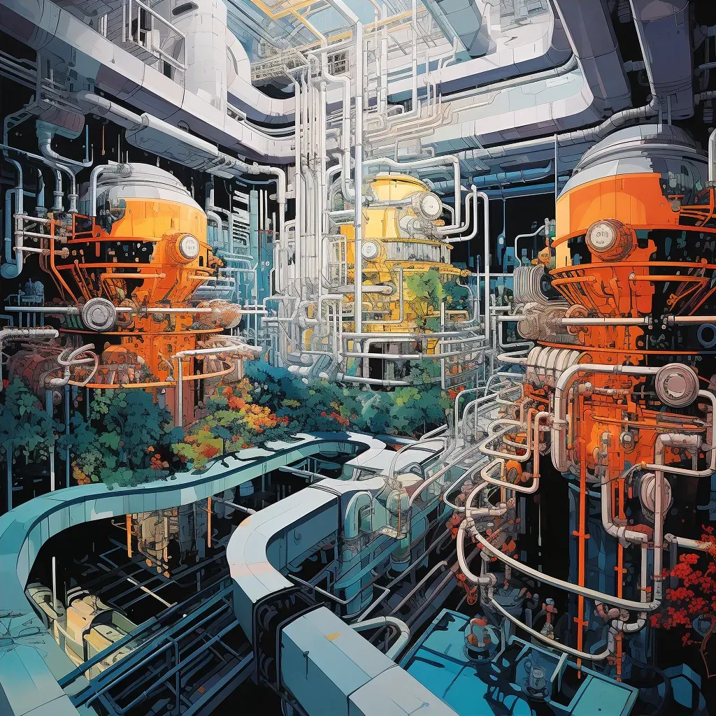 Interior of a nuclear reactor showcasing complex infrastructure - Image 4