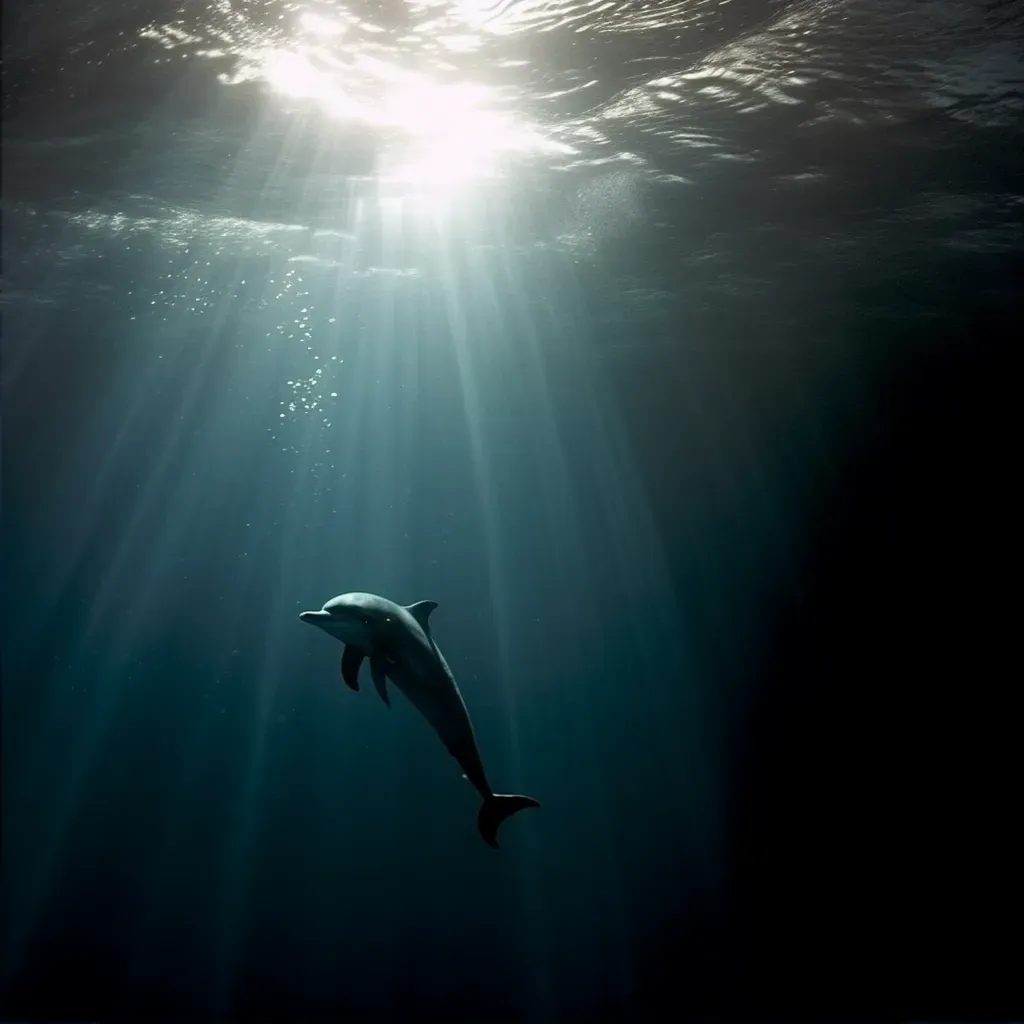 Dolphin using echolocation in the murky ocean depths - Image 2