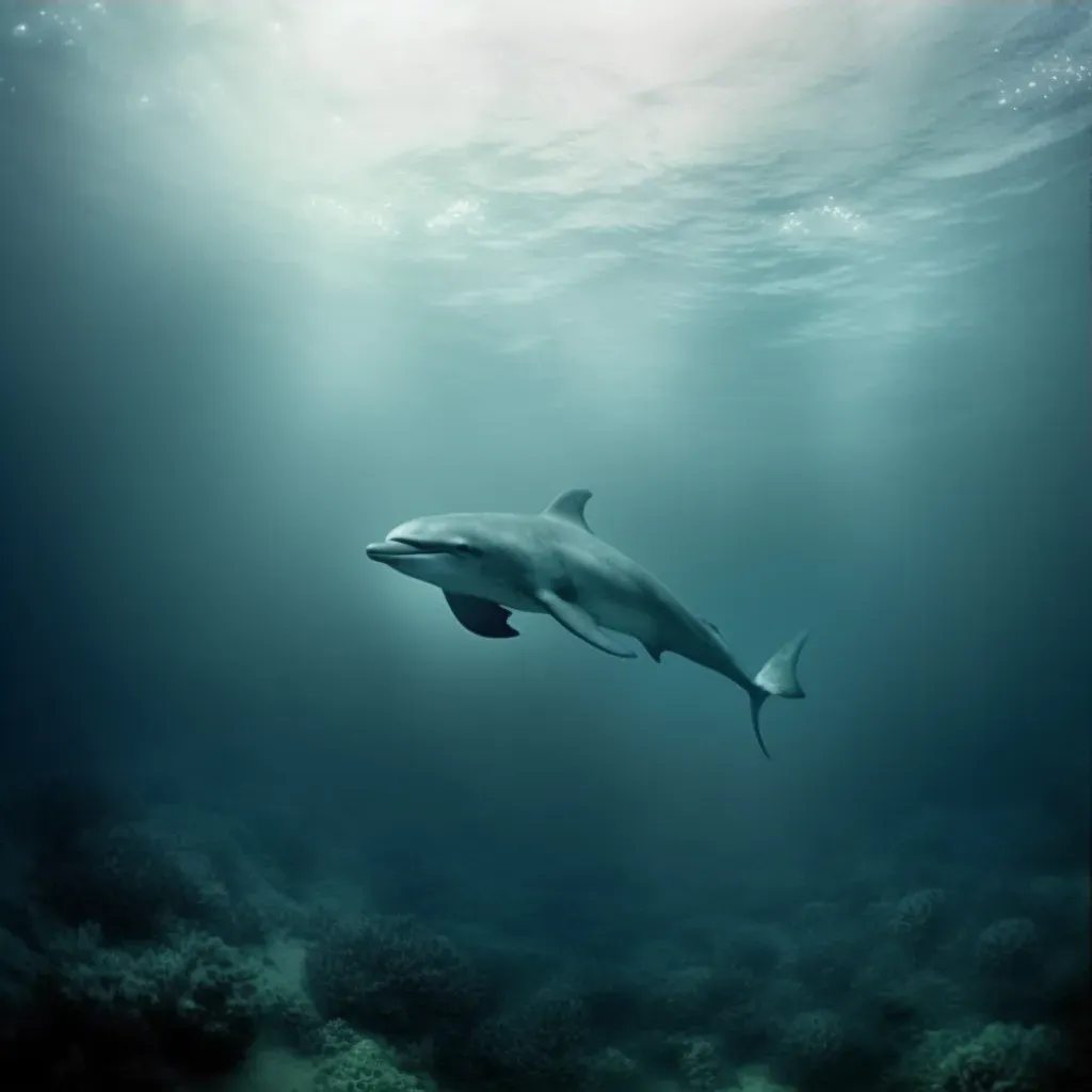 Dolphin using echolocation in the murky ocean depths - Image 3