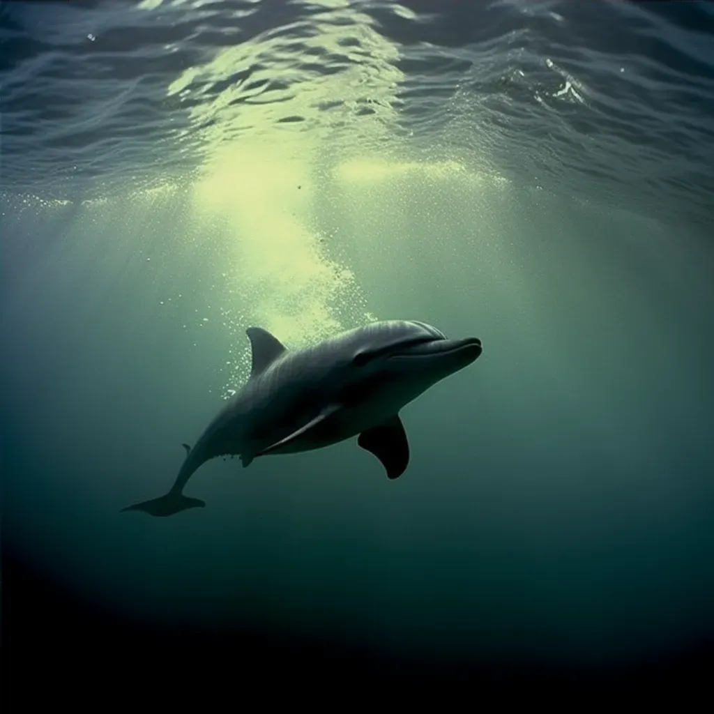 Dolphin using echolocation in the murky ocean depths - Image 4