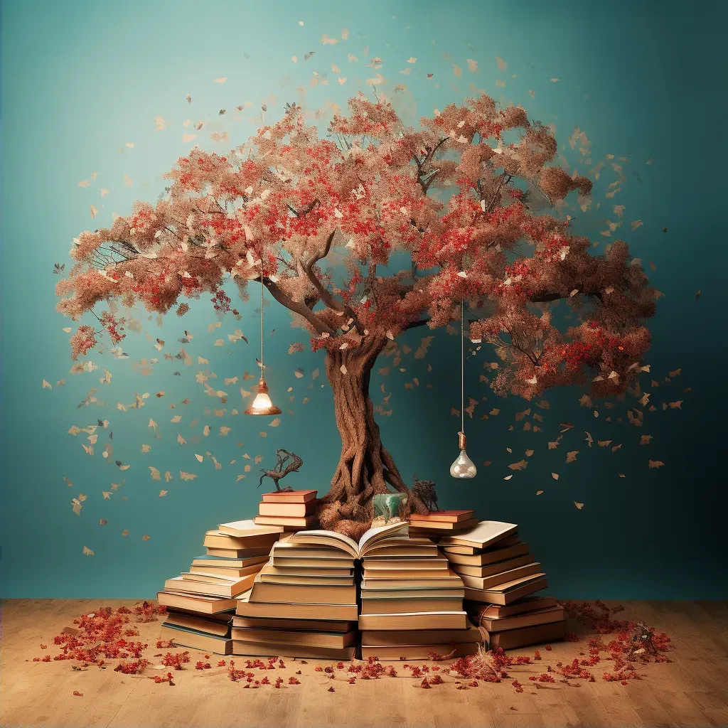 Tree growing from book of laws providing shelter symbolizing justice and protection - Image 2