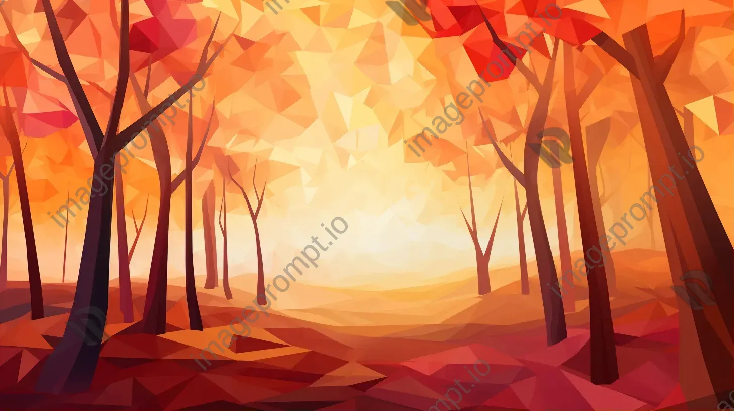 Low poly autumn forest in vibrant colors - Image 1