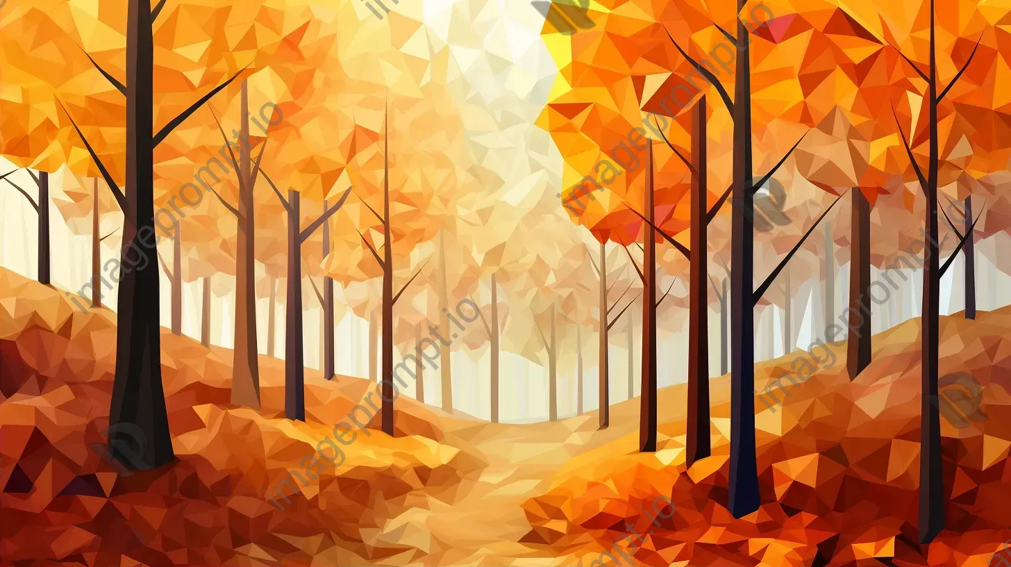 Low poly autumn forest in vibrant colors - Image 2