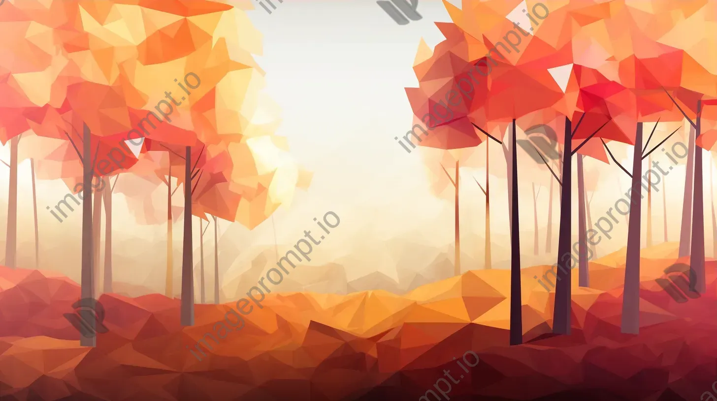 Low poly autumn forest in vibrant colors - Image 3