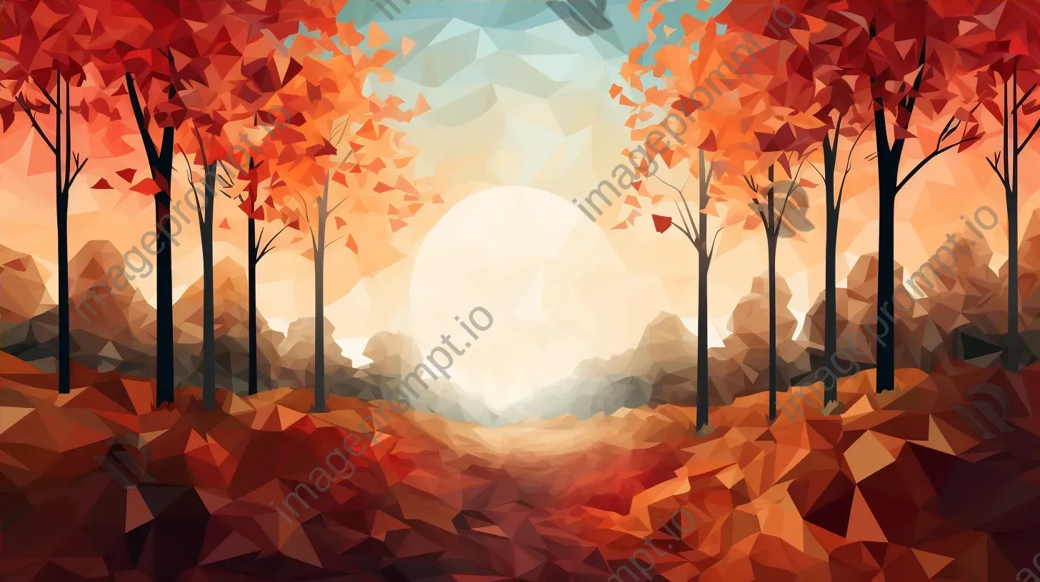 Low poly autumn forest in vibrant colors - Image 4