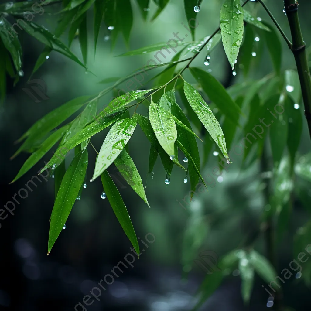 Bamboo forest during light rain with misty ambiance - Image 4