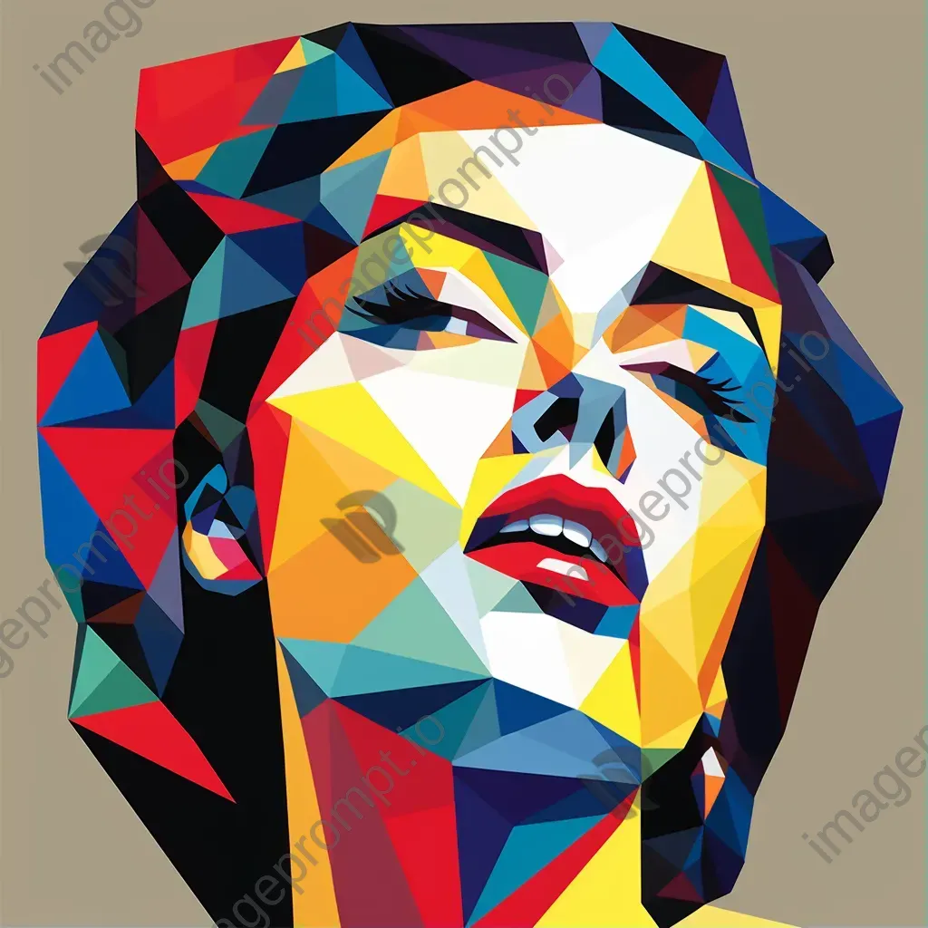 Low Poly pop art in bold primary colors - Image 1