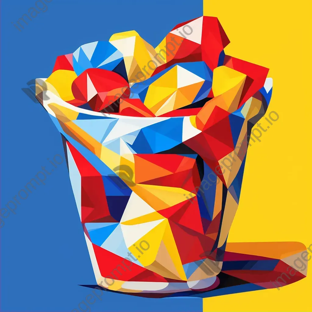 Low Poly pop art in bold primary colors - Image 2