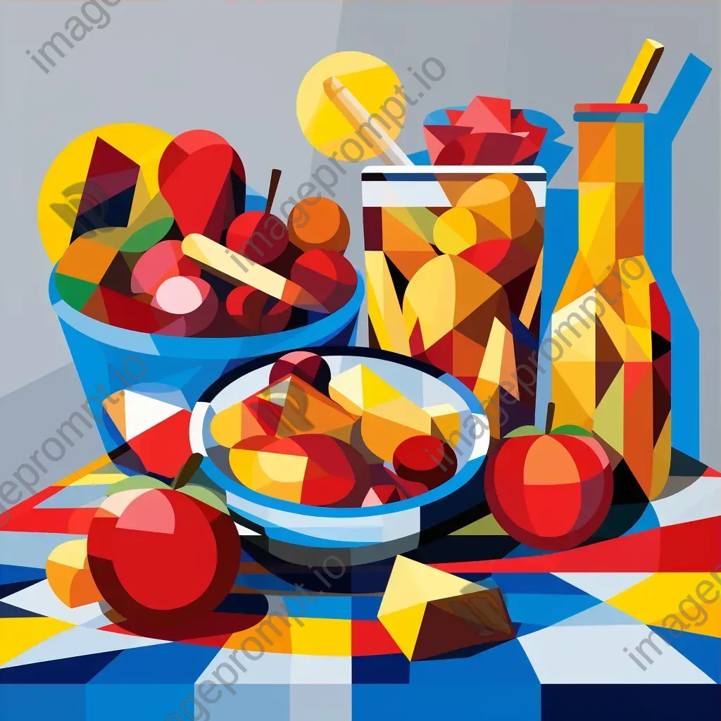 Low Poly pop art in bold primary colors - Image 3