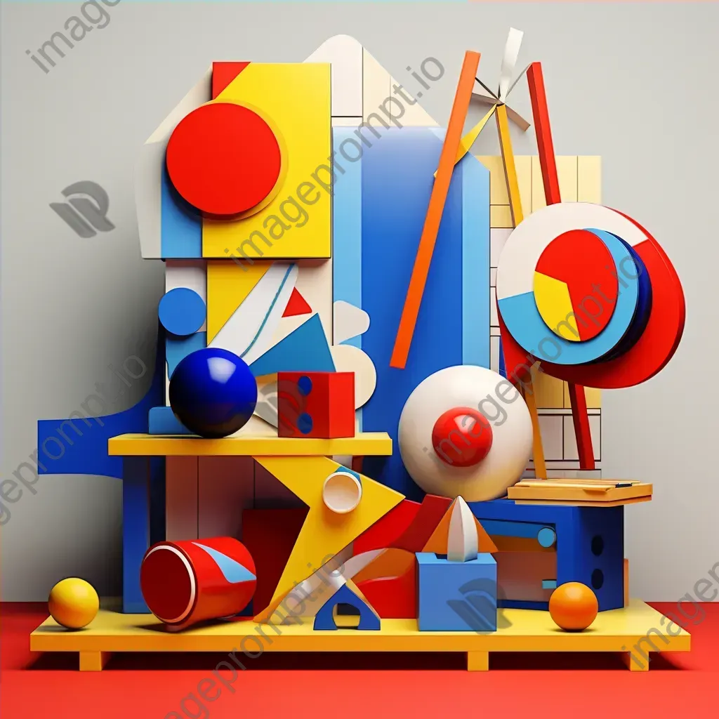 Low Poly pop art in bold primary colors - Image 4