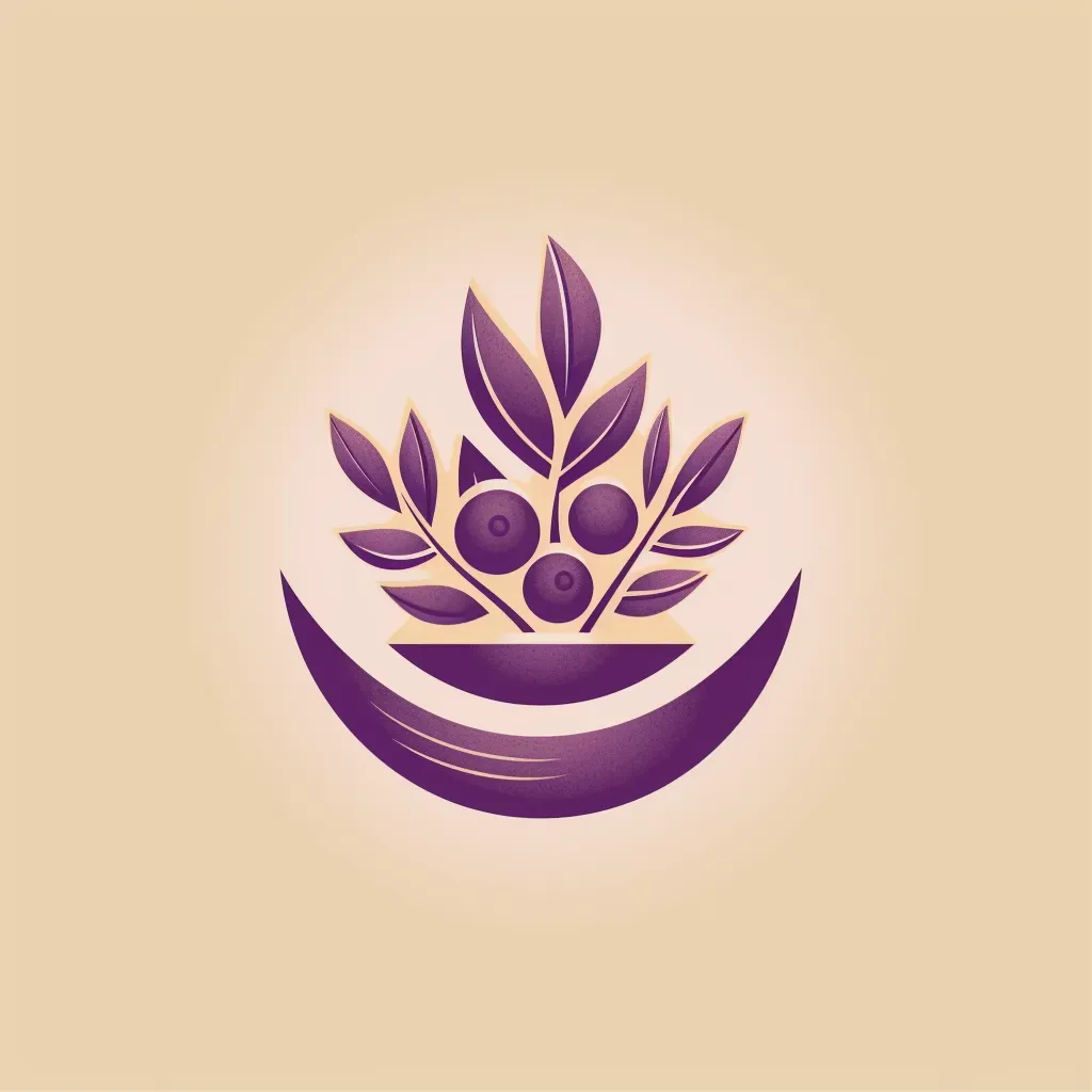 Natural açaí berry logo design in purple and green - Image 1