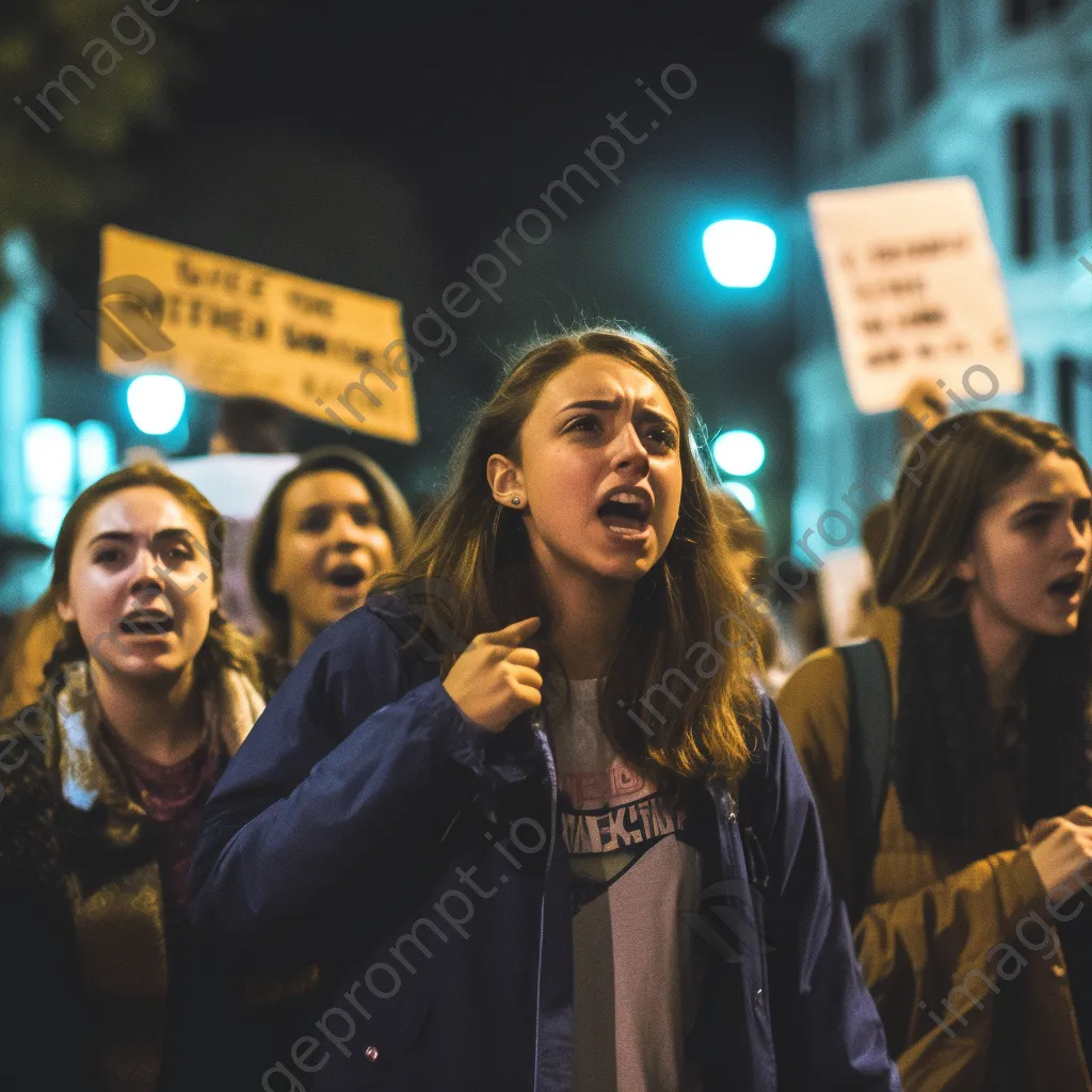 Students protesting with signs during an environmental issue demonstration. - Image 2