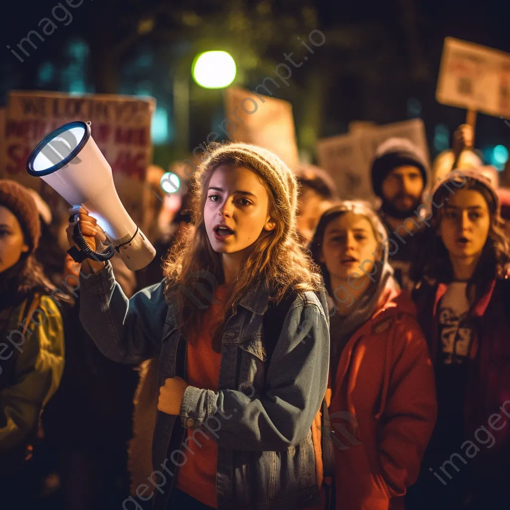 Students protesting with signs during an environmental issue demonstration. - Image 4