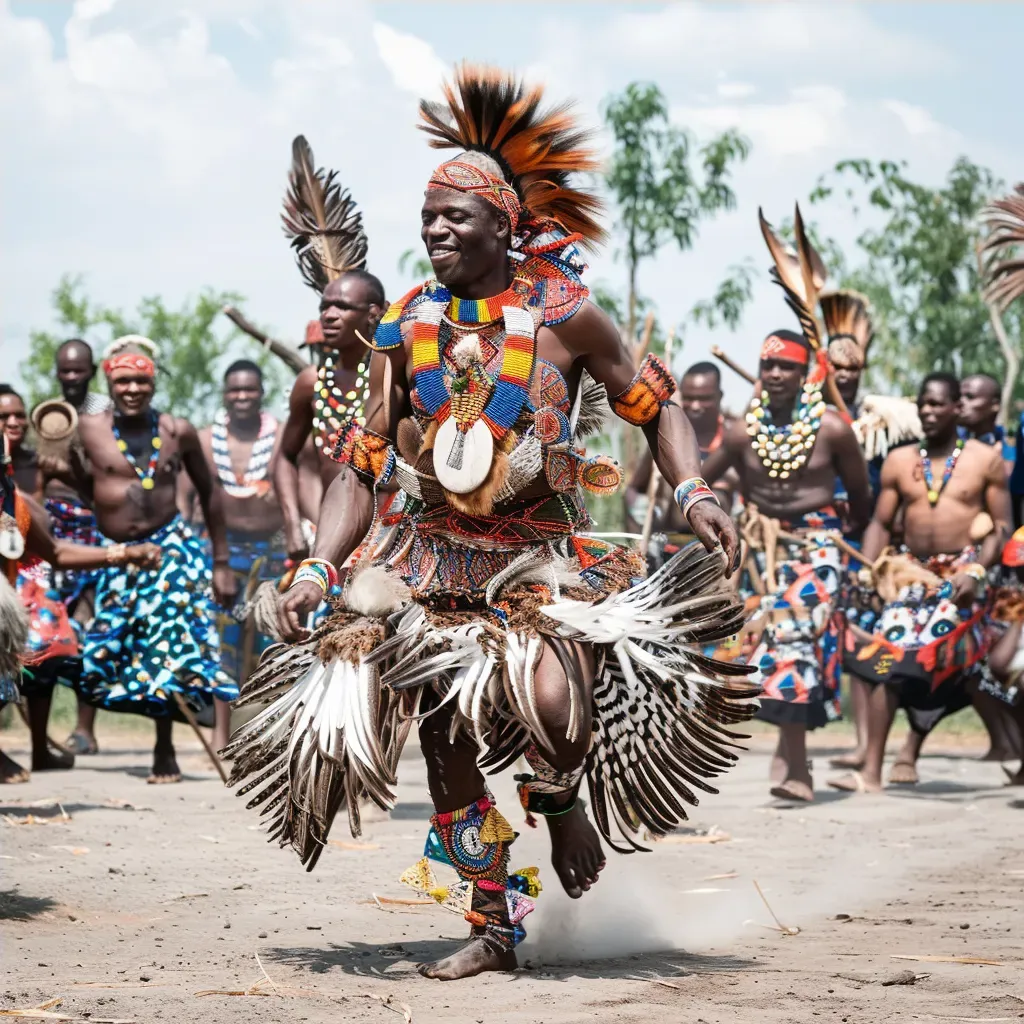 African tribal dance performance with traditional attire - Image 4