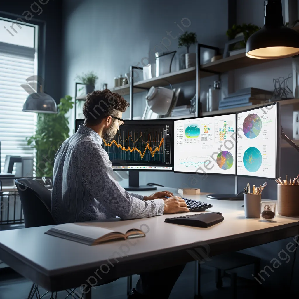 Medical researcher analyzing data on a computer screen. - Image 3