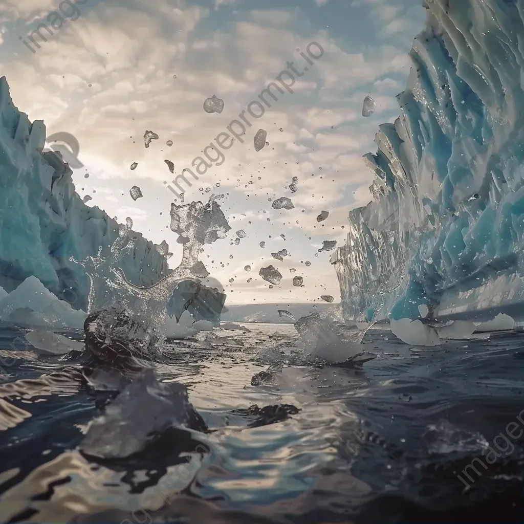 Melting arctic glacier and breaking icebergs - Image 1